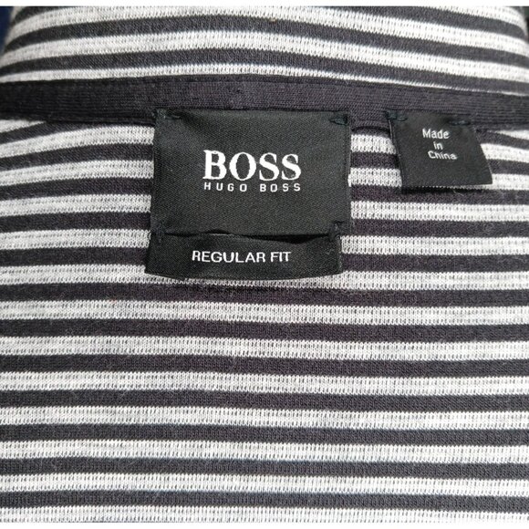 BOSS Hugo Boss Mens XL Reg Fit Full Zip Pique Knit Sweater Cardigan Reversible - Picture 12 of 16